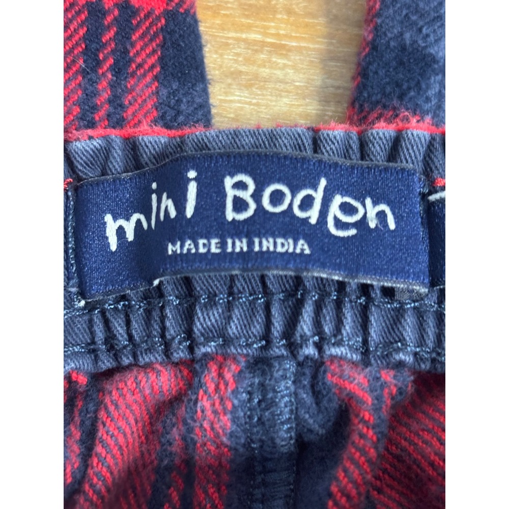 Mini Boden Boys Plaid Fleece Cargo Pants Red Navy Size 3Y - Picture 5 of 6